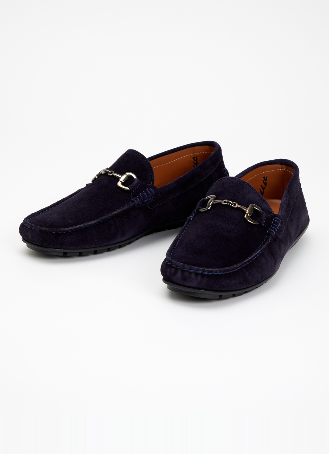 Dune London Wide Fit Brackon mocassin van suède - detail 3 donkerblauw