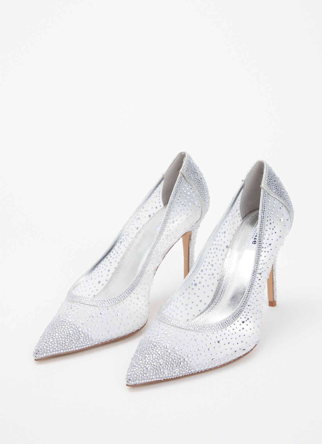 Dune London Wide Fit Brightest pump met strass - detail 2 zilver