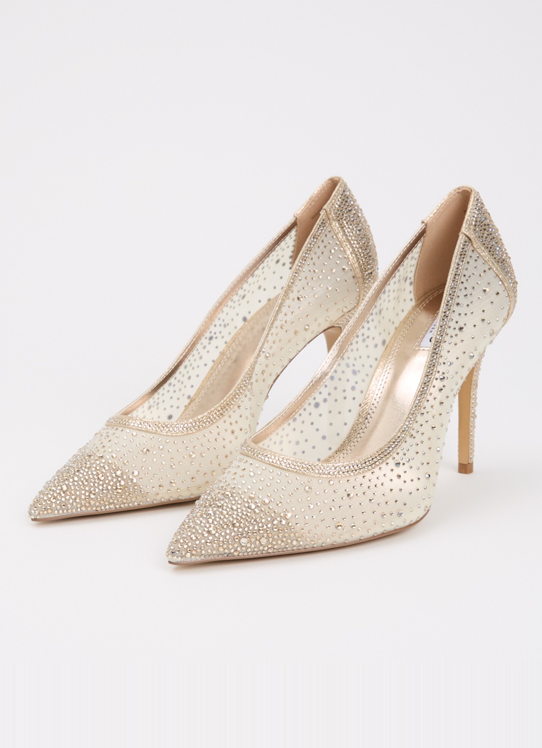 Dune London Wide Fit Brightest pump met strass - detail goud