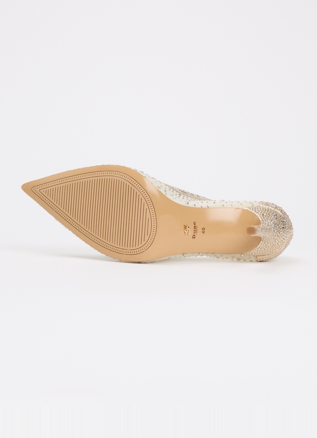 Dune London Wide Fit Brightest pump met strass - detail 3 goud