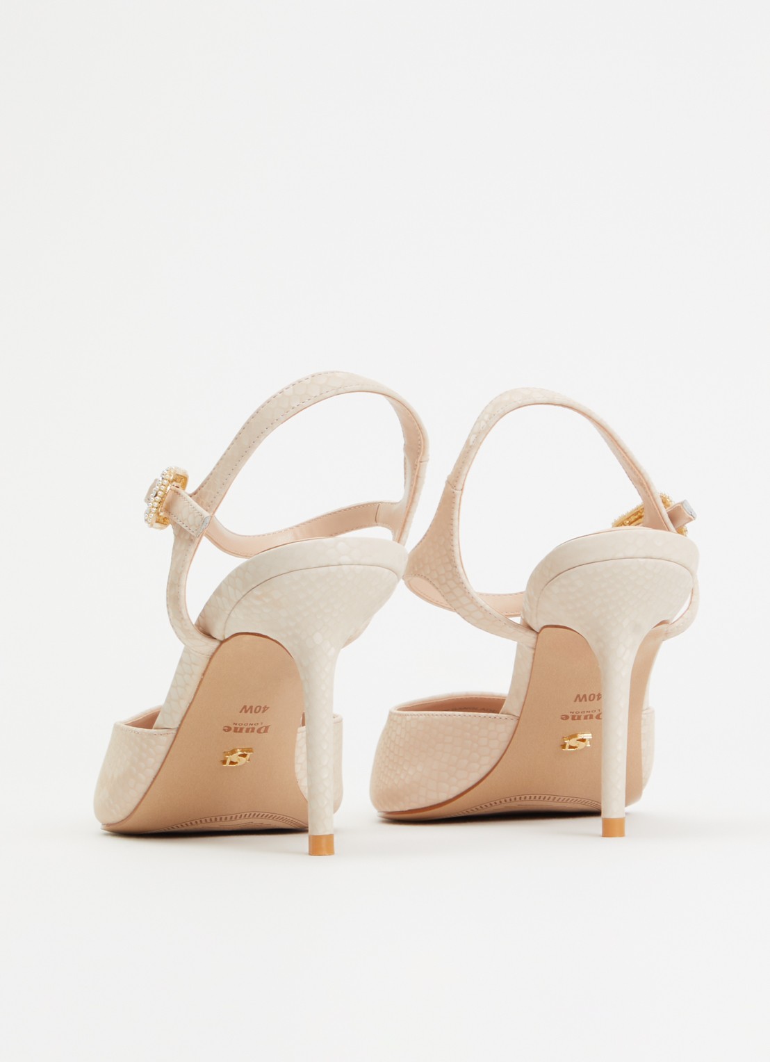 Dune London Wide Fit Channel slingback met strass - achterkant 2 lichtroze