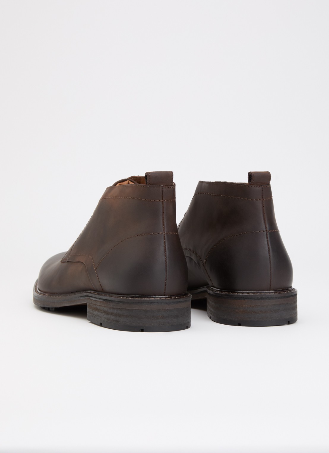 Dune London Wide Fit Charleys veterschoen van leer - achterkant 3 donkerbruin