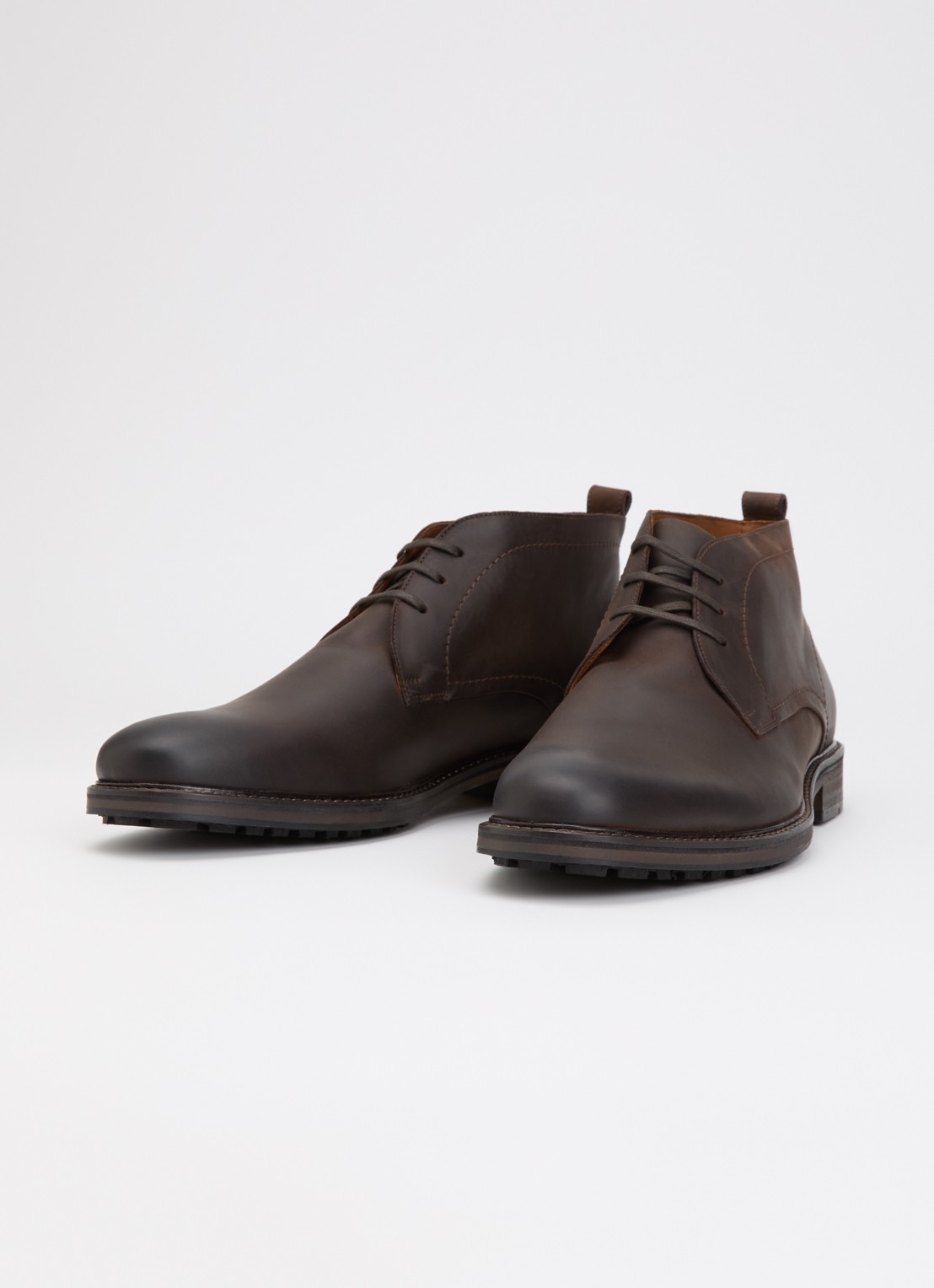 Dune London Wide Fit Charleys veterschoen van leer - detail donkerbruin