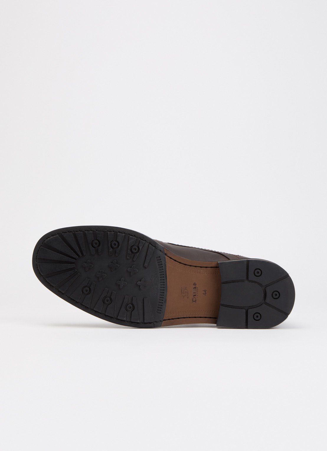 Dune London Wide Fit Charleys veterschoen van leer - detail 2 donkerbruin