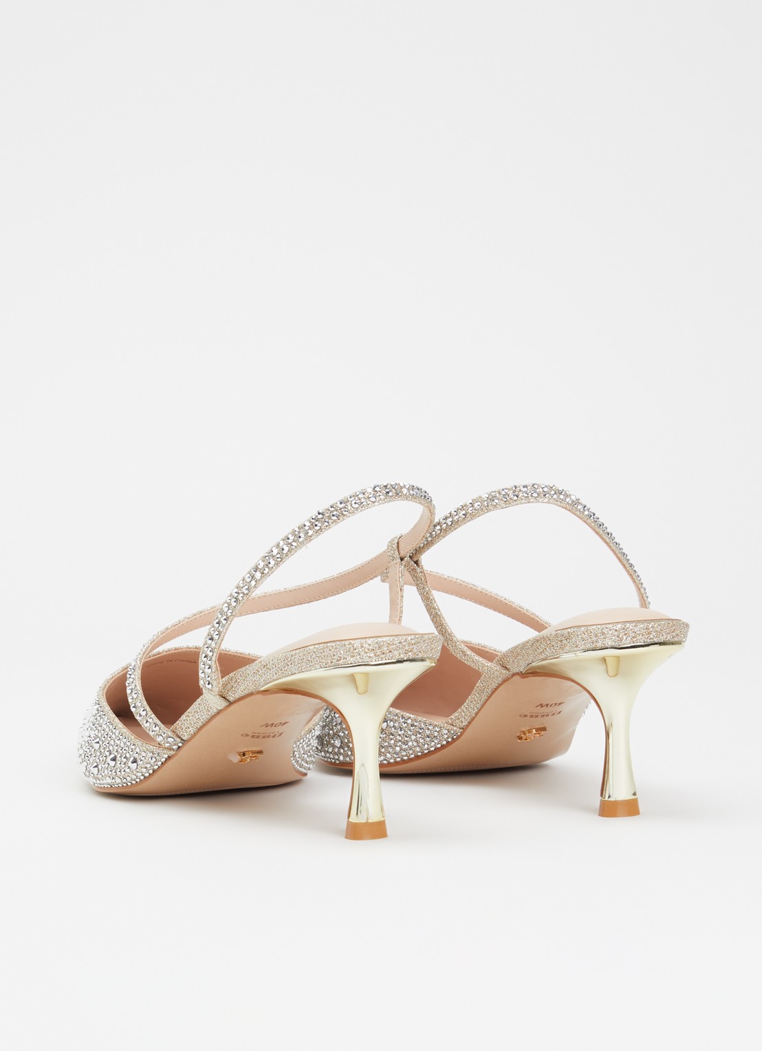 Dune London Wide Fit Charmed pump met strass - achterkant zilver