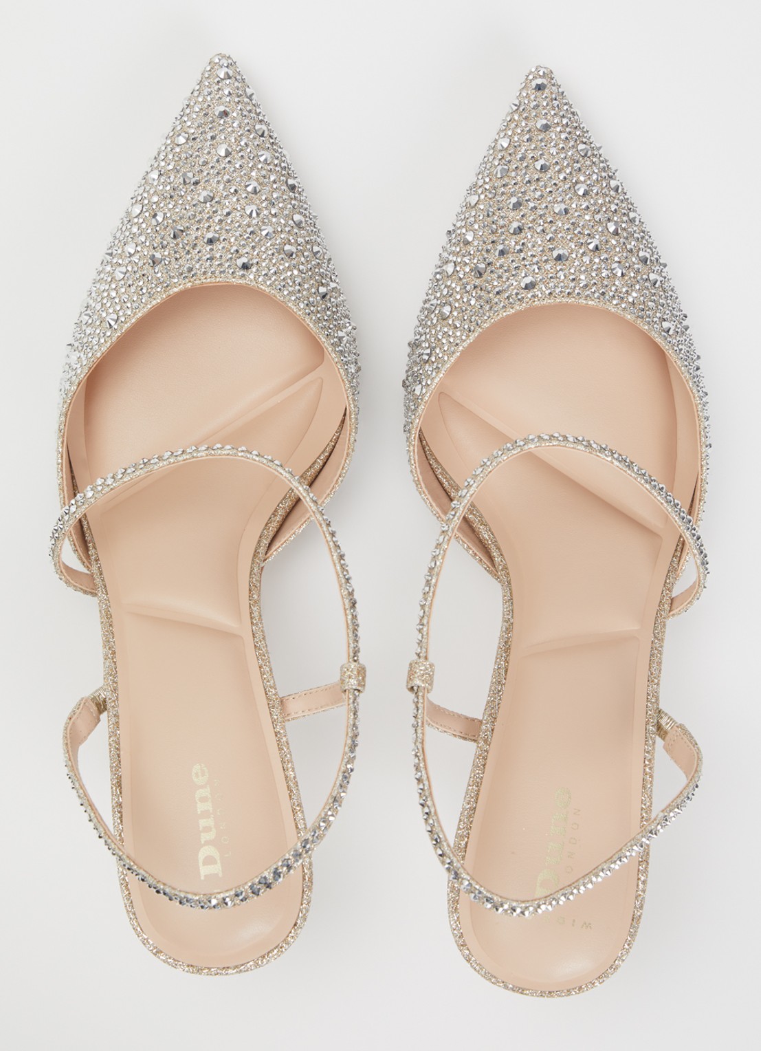 Dune London Wide Fit Charmed pump met strass - detail 4 zilver
