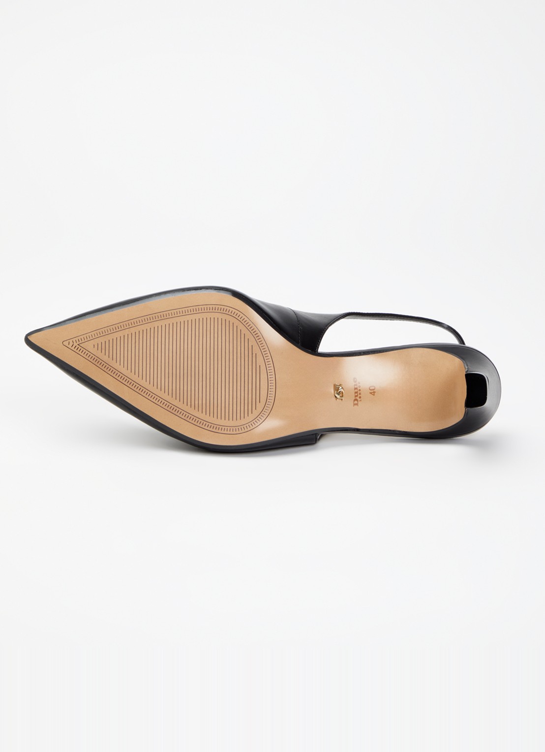 Dune London Wide Fit Connection slingback van leer - detail 3 zwart