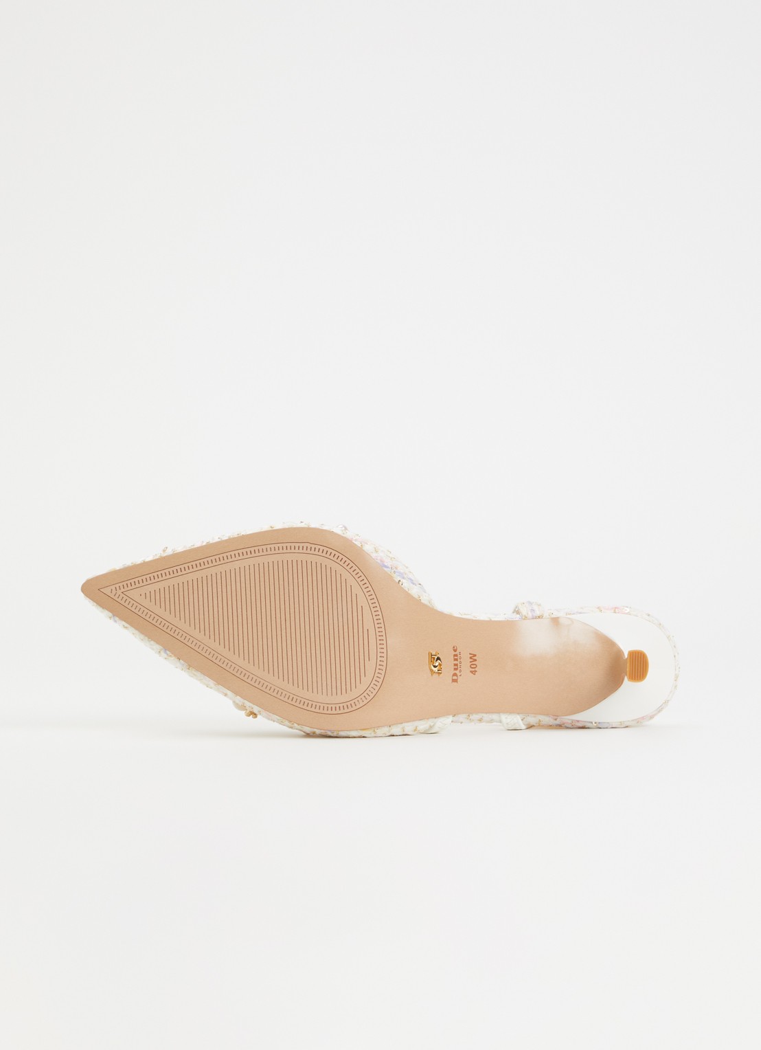 Dune London Wide Fit Dyana slingback met glitter - detail 3 gebroken wit