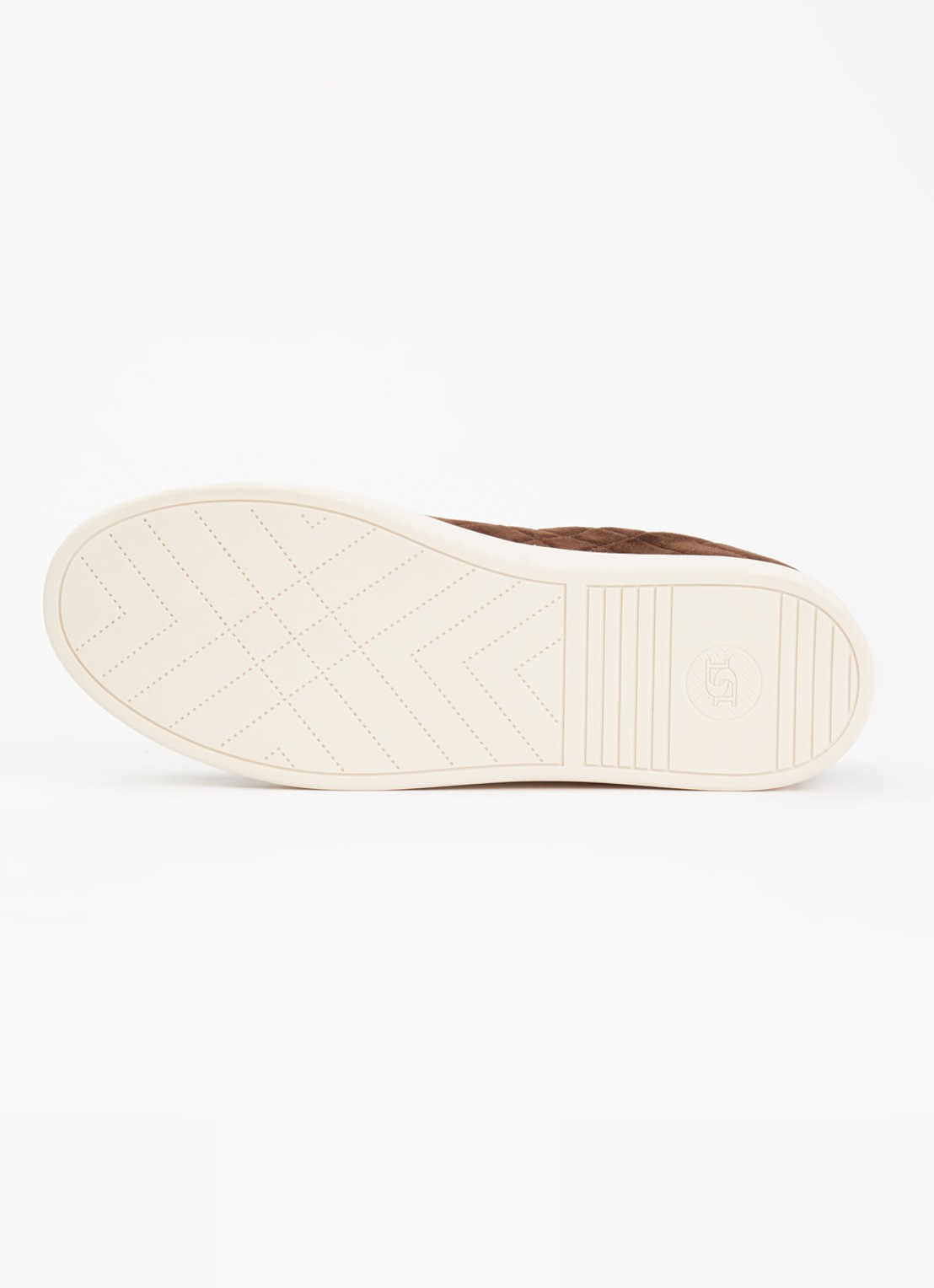Dune London Wide Fit Egent sneaker van leer met quilt patroon  - detail 5 donkerbruin