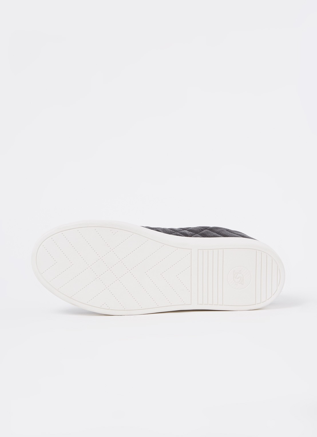 Dune London Wide Fit Egent sneaker van leer met quilt patroon  - detail 5 zwart