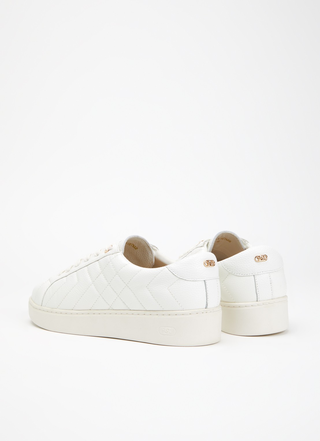 Dune London Wide Fit Egent sneaker van leer - achterkant 2 wit