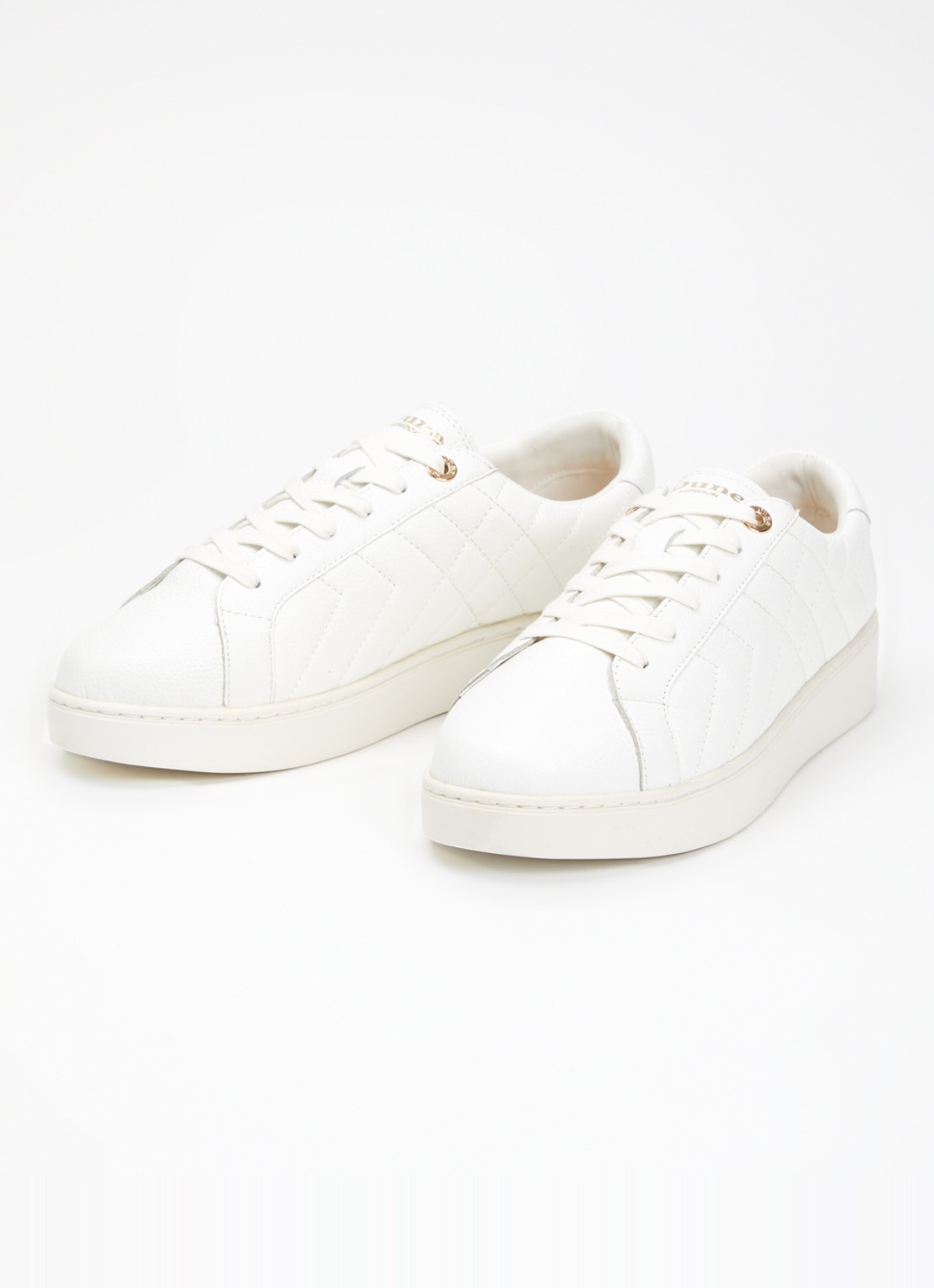 Dune London Wide Fit Egent sneaker van leer - detail 3 wit