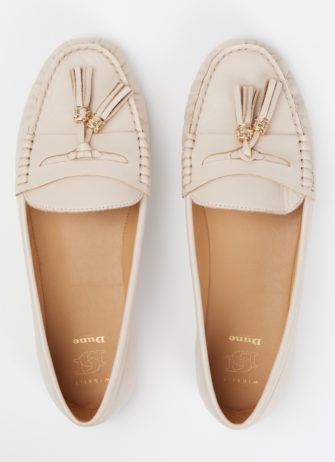 Dune London Wide Fit Geen mocassin van leer met franjes - detail 3 lichtroze