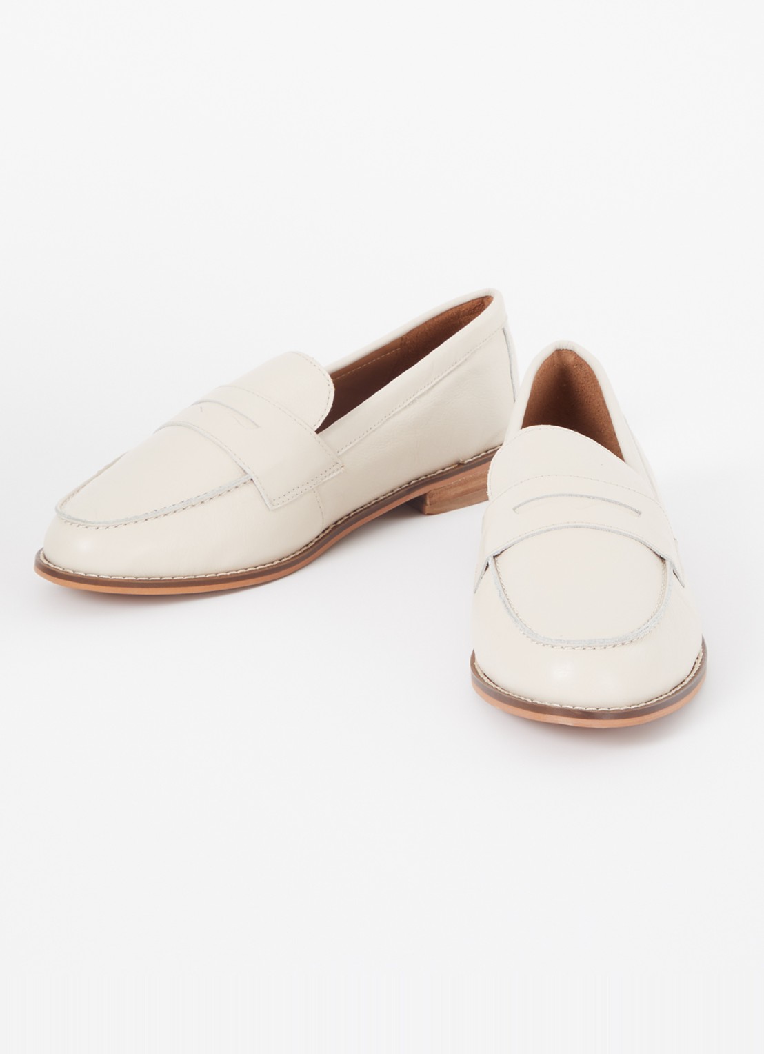 Dune London Wide Fit Ginelli loafer van leer - detail 2 creme