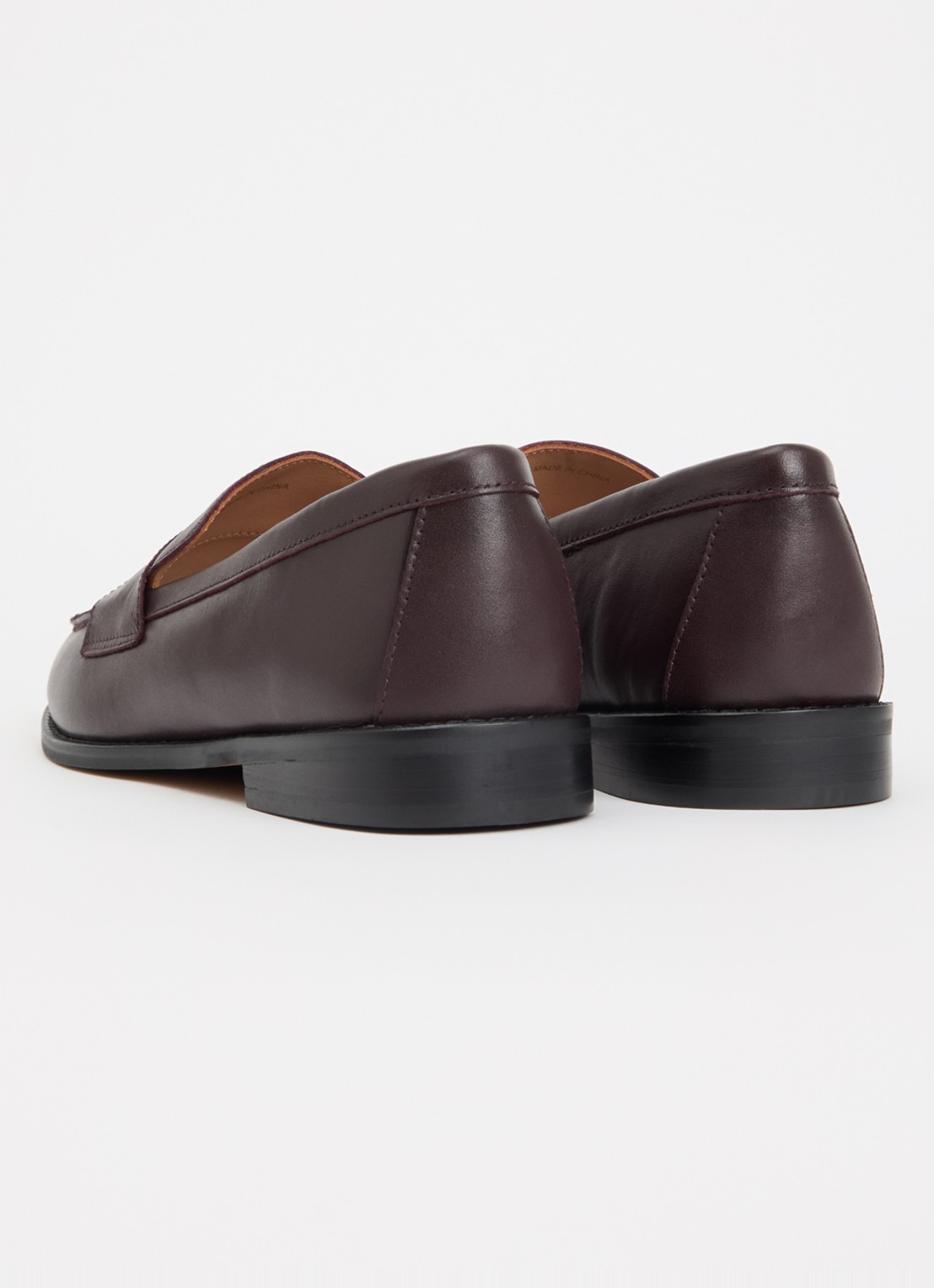 Dune London Wide Fit Ginelli loafer van leer - achterkant 5 bordeauxrood