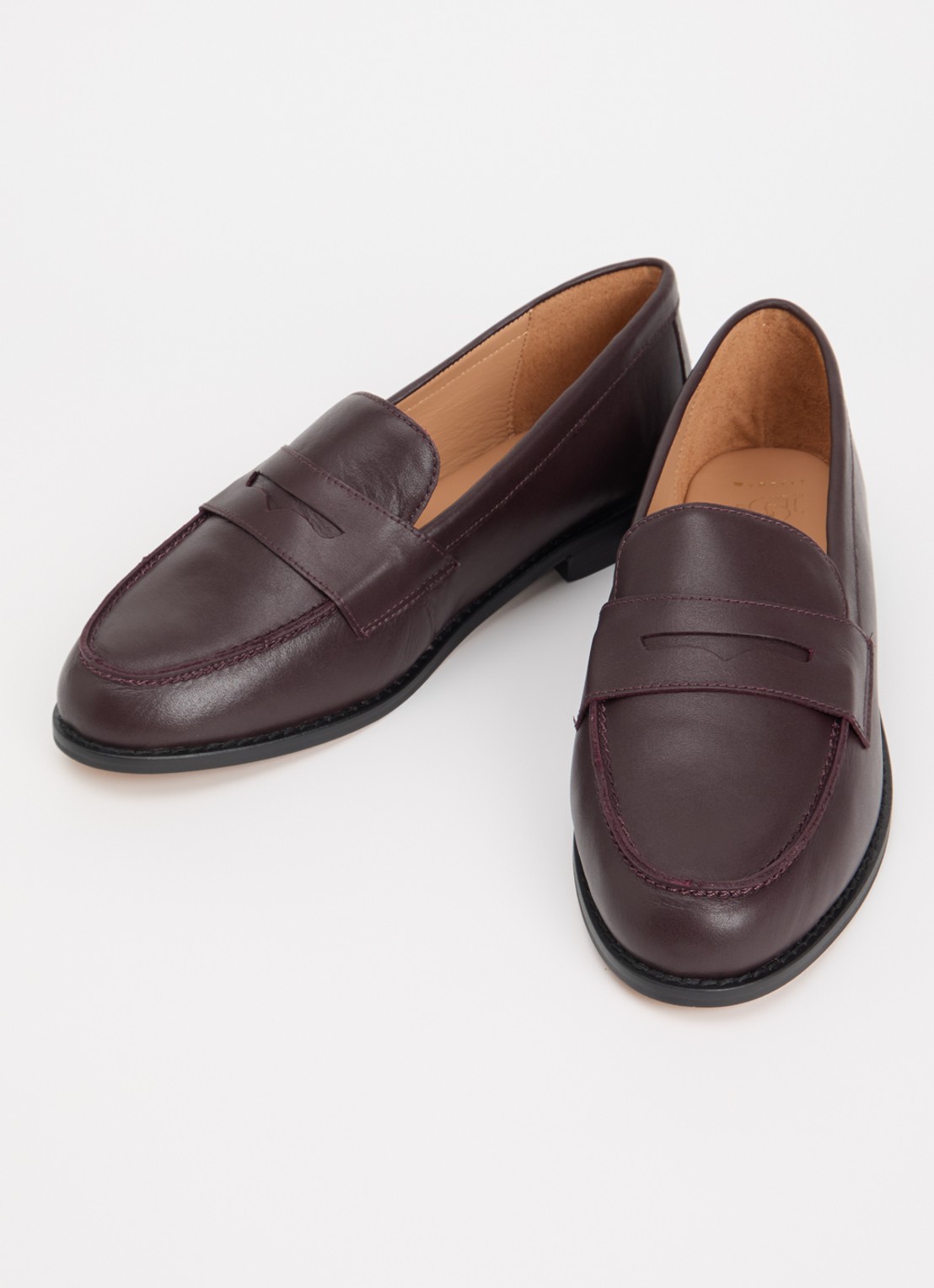 Dune London Wide Fit Ginelli loafer van leer - detail 2 bordeauxrood