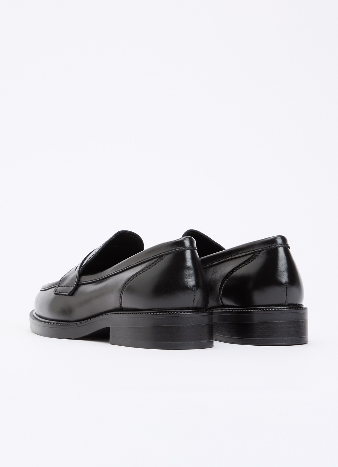 Dune London Wide Fit Giya loafer van leer - achterkant zwart