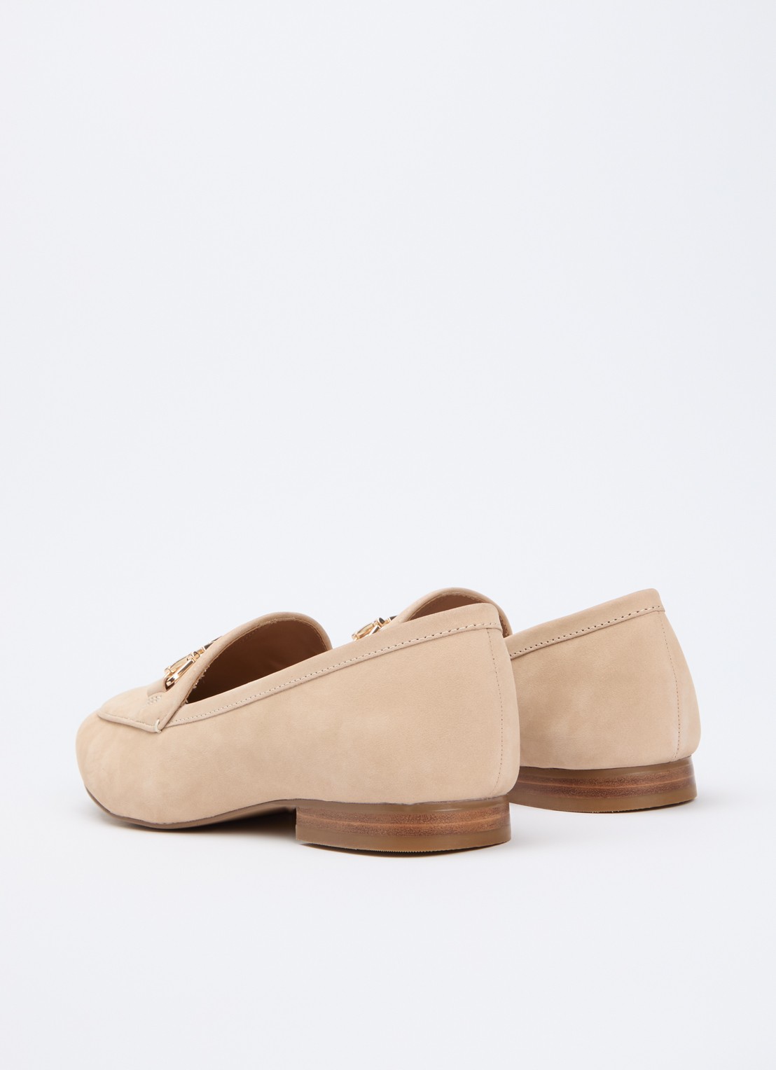 Dune London Wide Fit Glair loafer van leer met horsebit - achterkant 5 beige