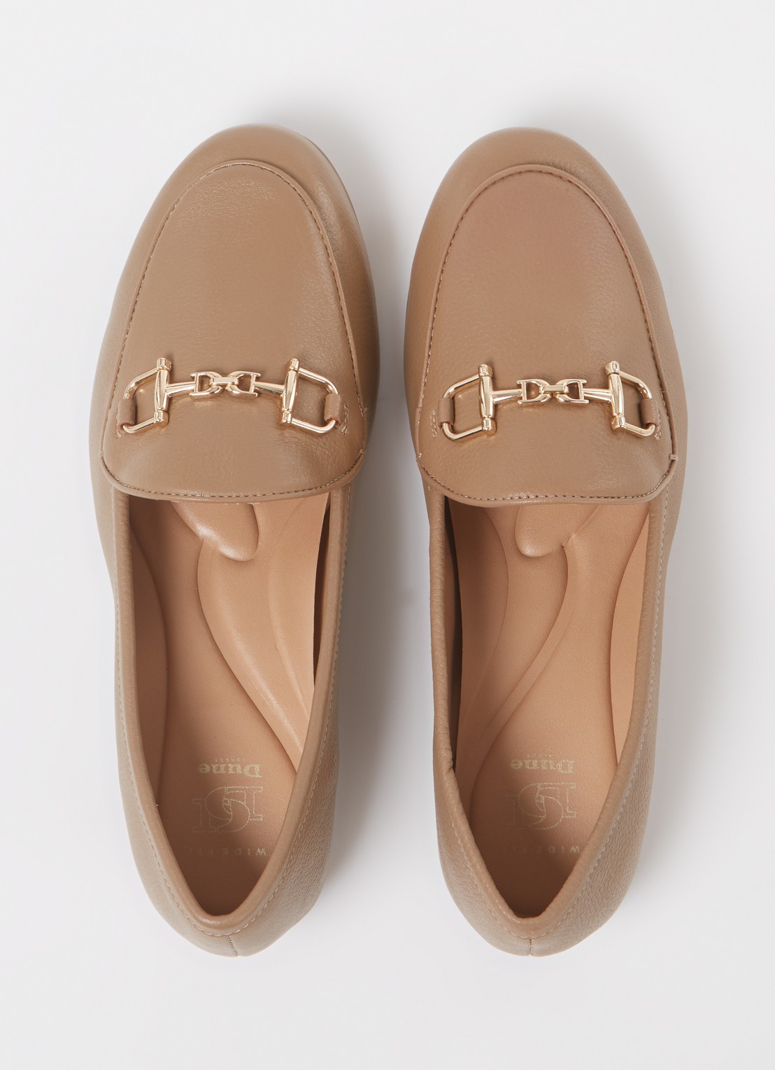 Dune London Wide Fit Glair loafer - detail 2 camel