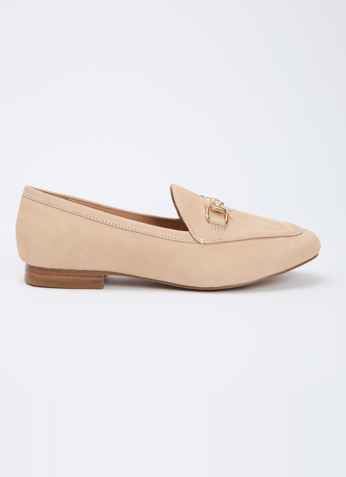 Dune London Wide Fit Glair loafer - voorkant beige