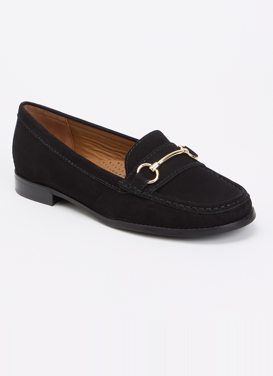 Dune London Wide Fit Glenny loafer - voorkant 5 zwart