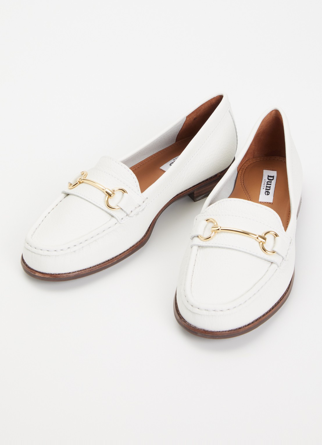 Dune London Wide Fit Glenny loafer - detail wit