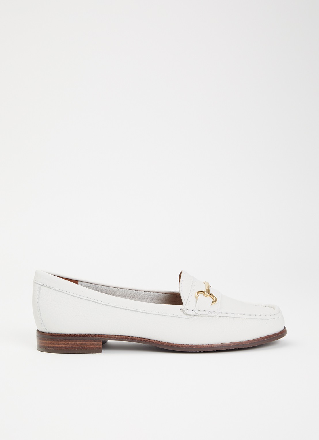Dune London Wide Fit Glenny loafer - voorkant 4 wit