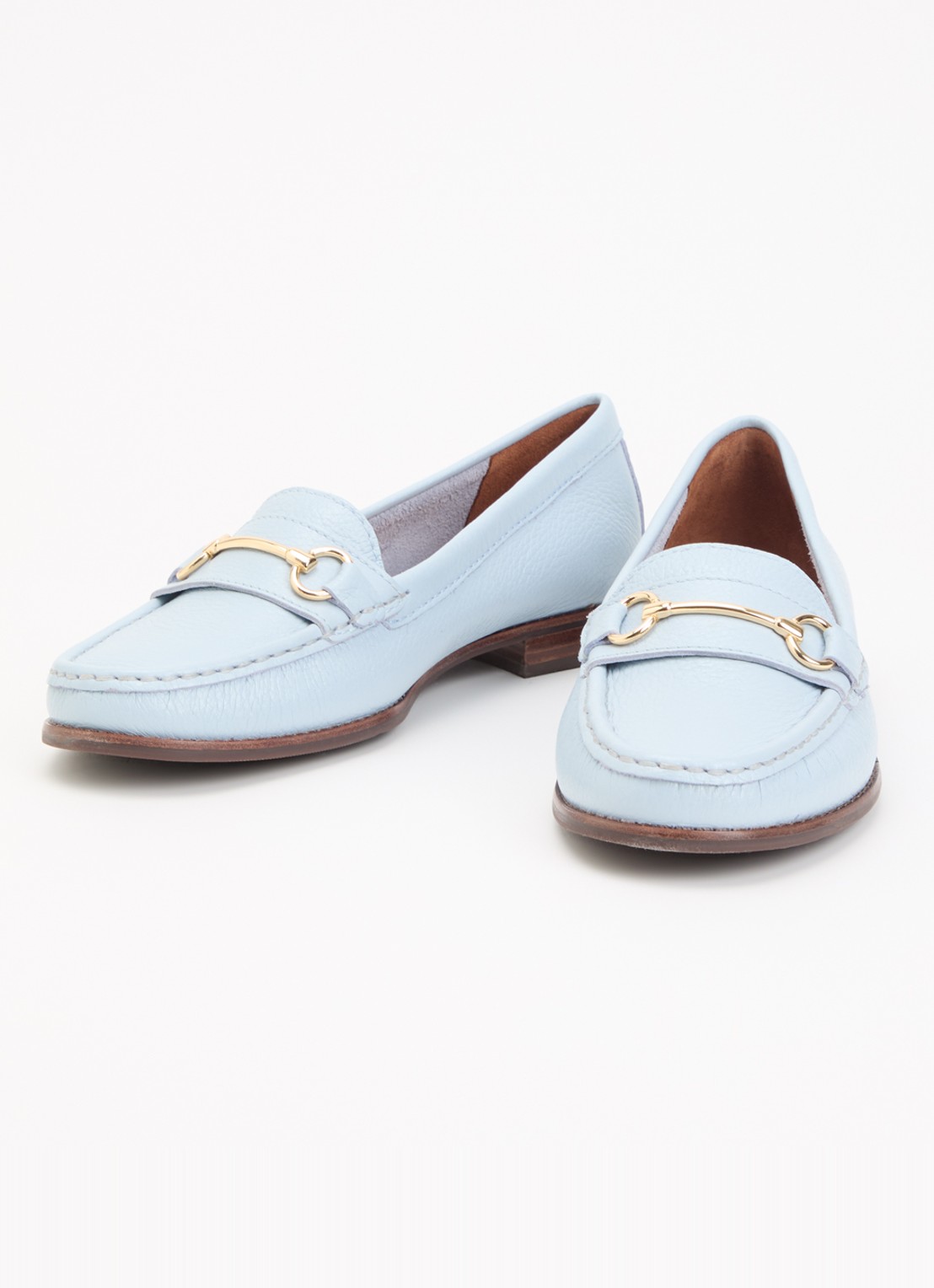 Dune London Wide Fit Glenny loafer - detail lichtblauw