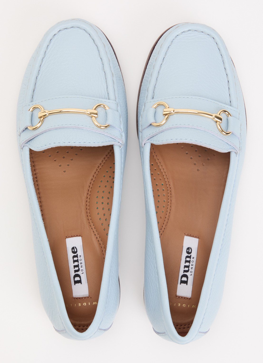 Dune London Wide Fit Glenny loafer - detail 2 lichtblauw