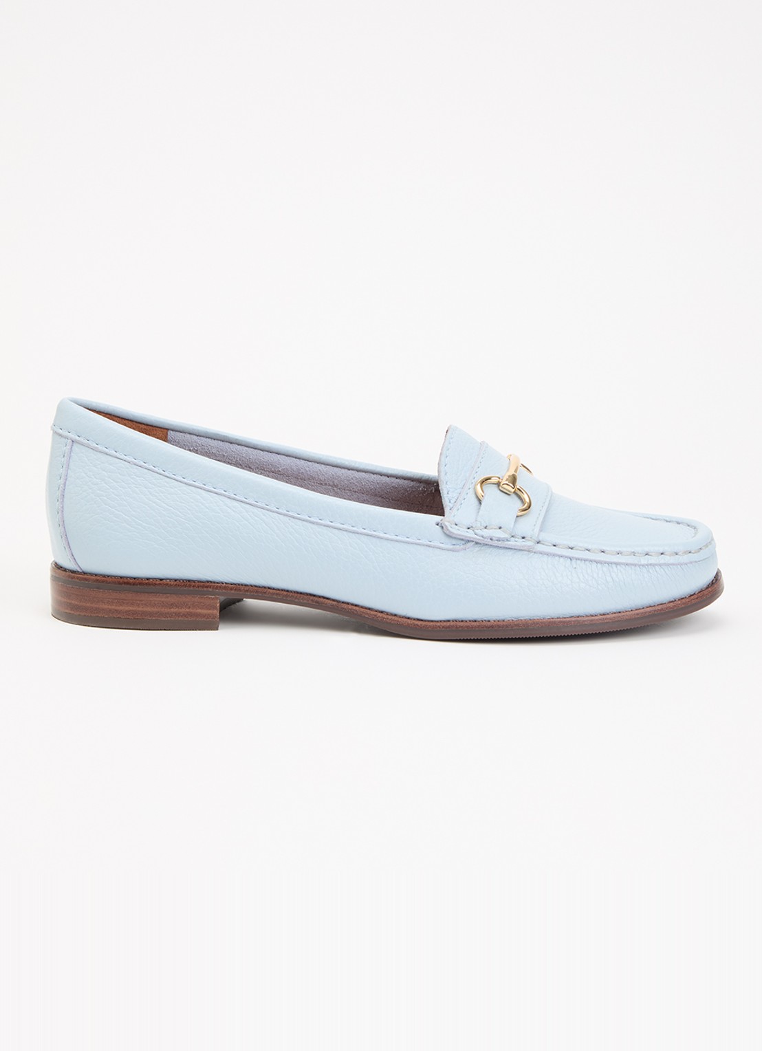 Dune London Wide Fit Glenny loafer - voorkant 5 lichtblauw
