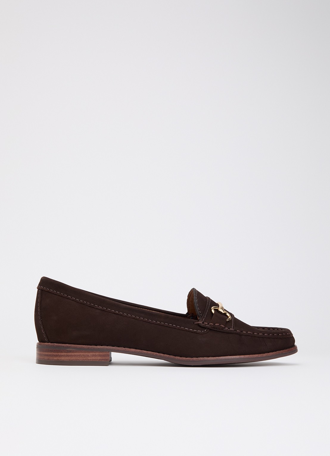 Dune London Wide Fit Glenny loafer - voorkant 5 donkerbruin