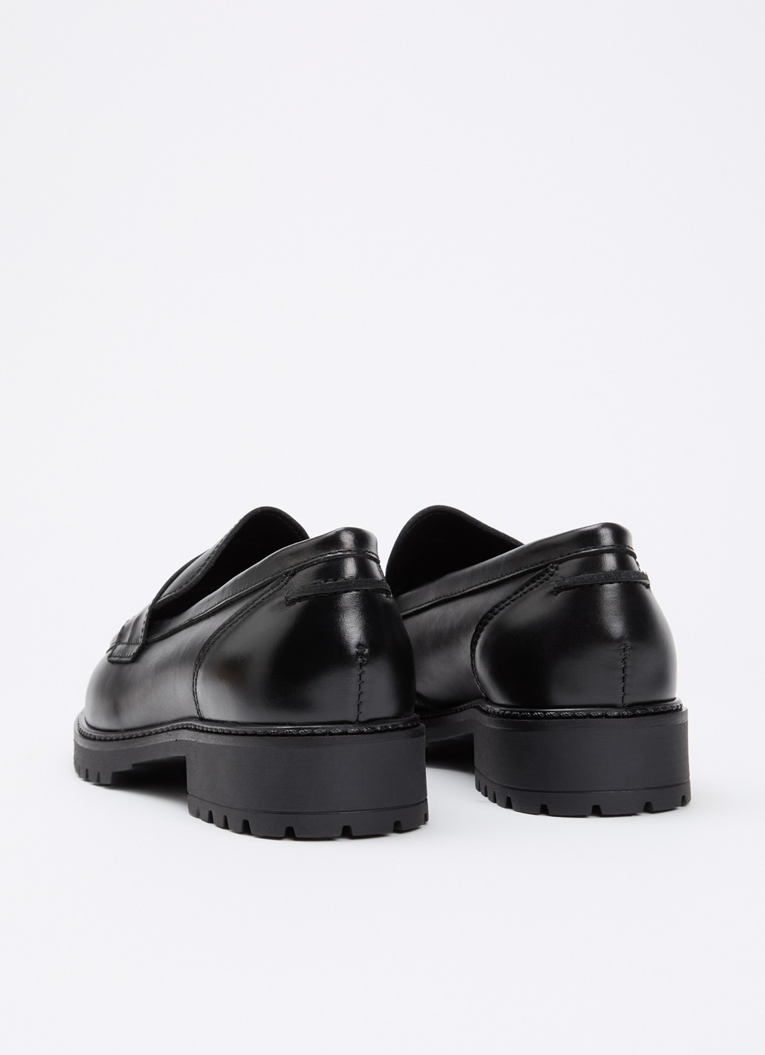 Dune London Wide Fit Gracelyn loafer van leer - achterkant zwart