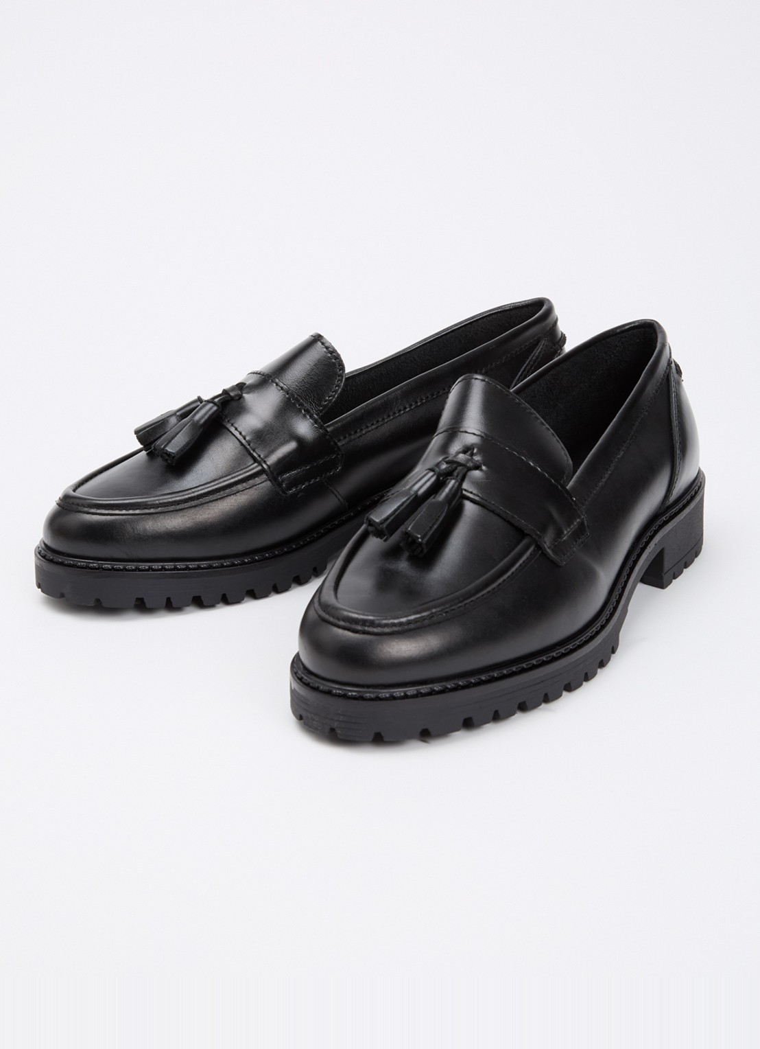 Dune London Wide Fit Gracelyn loafer van leer - detail 3 zwart