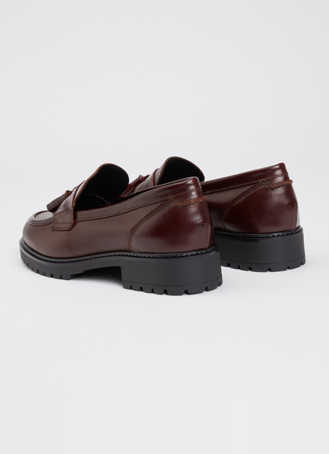 Dune London Wide Fit Gracelyn loafer van leer - achterkant 5 aubergine