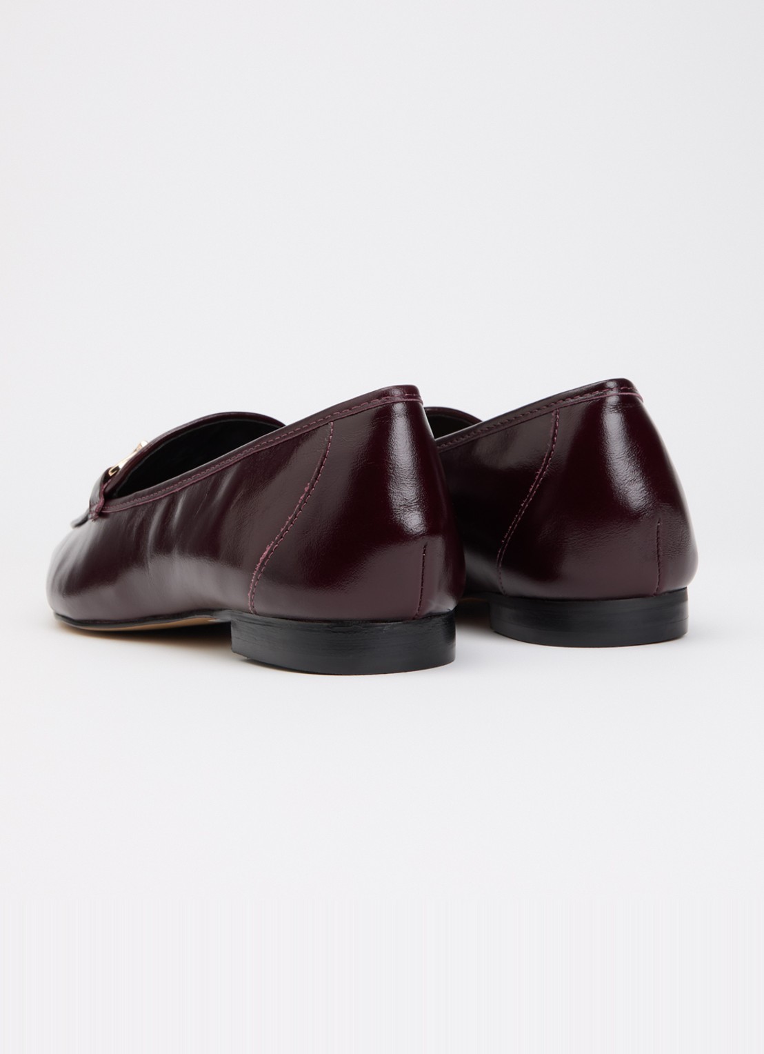 Dune London Wide Fit Grained loafer van leer - achterkant 5 bordeauxrood