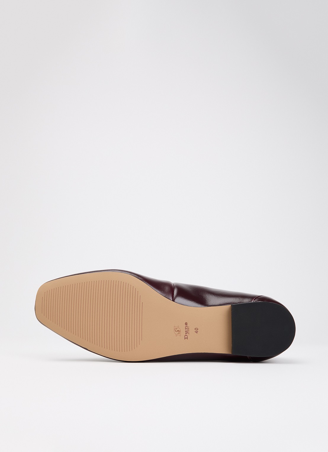 Dune London Wide Fit Grained loafer van leer - detail 4 bordeauxrood