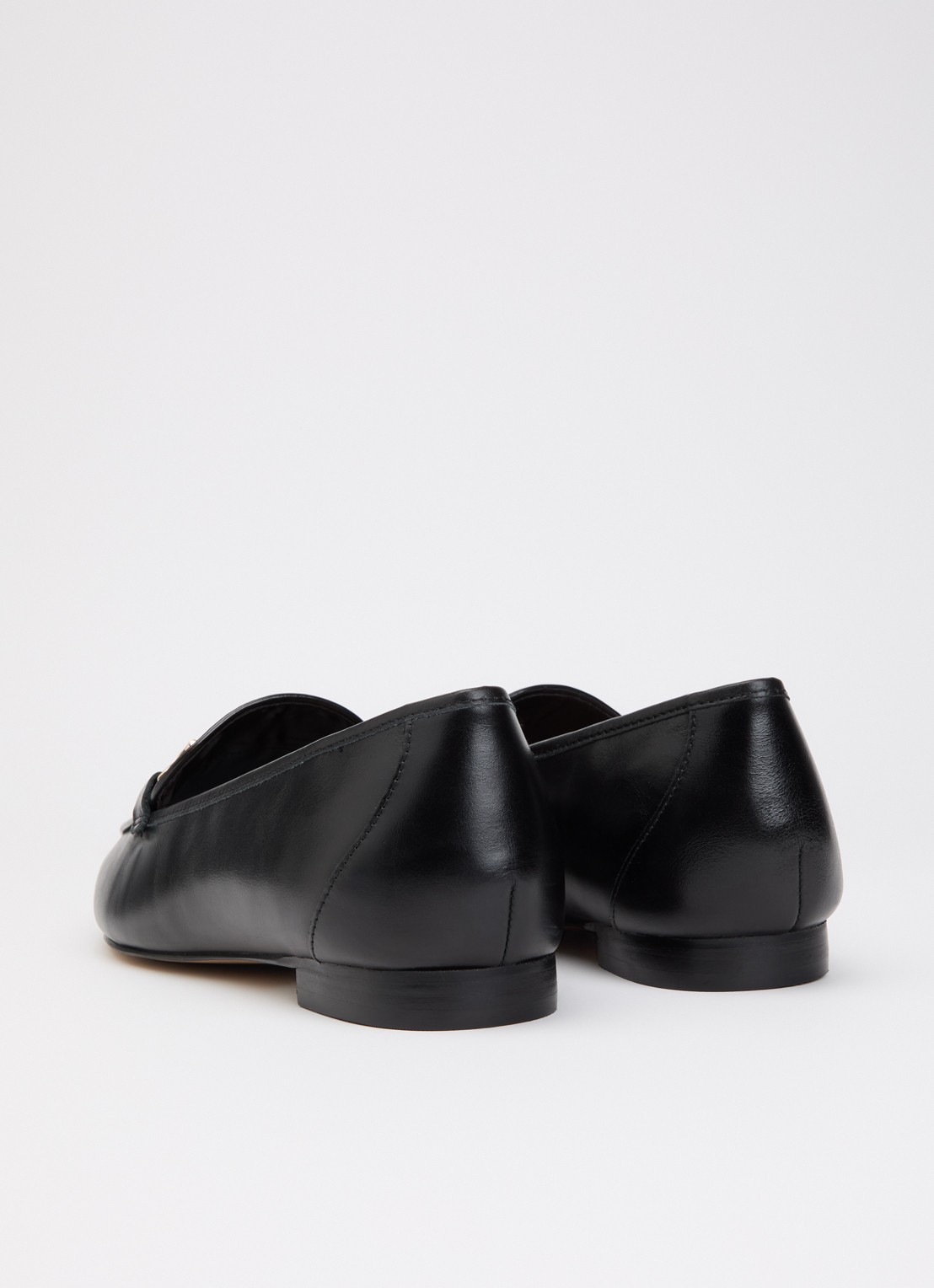 Dune London Wide Fit Grained loafer van leer - achterkant 4 zwart