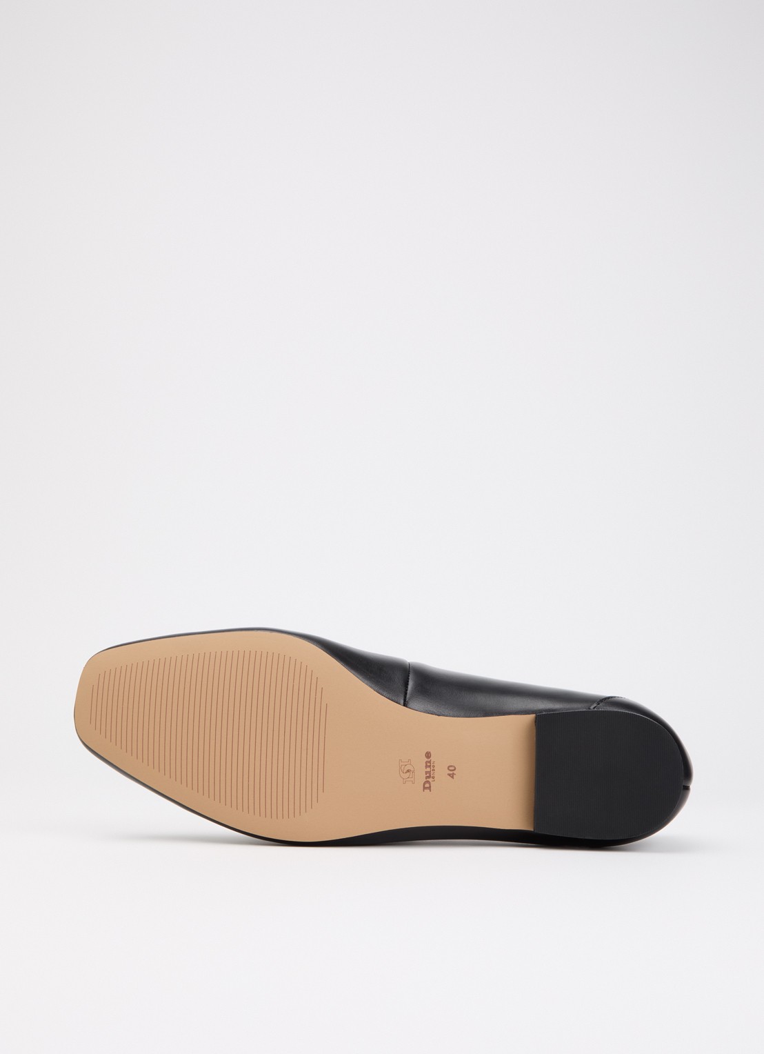 Dune London Wide Fit Grained loafer van leer - detail 3 zwart