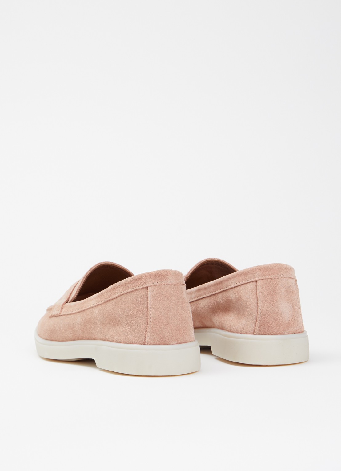 Dune London Wide Fit Grinning loafer van suède - achterkant 5 lichtroze
