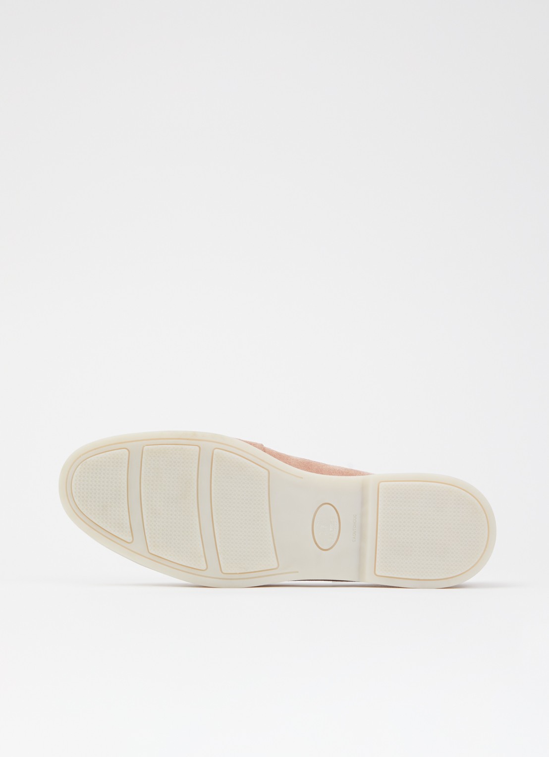 Dune London Wide Fit Grinning loafer van suède - detail 4 lichtroze