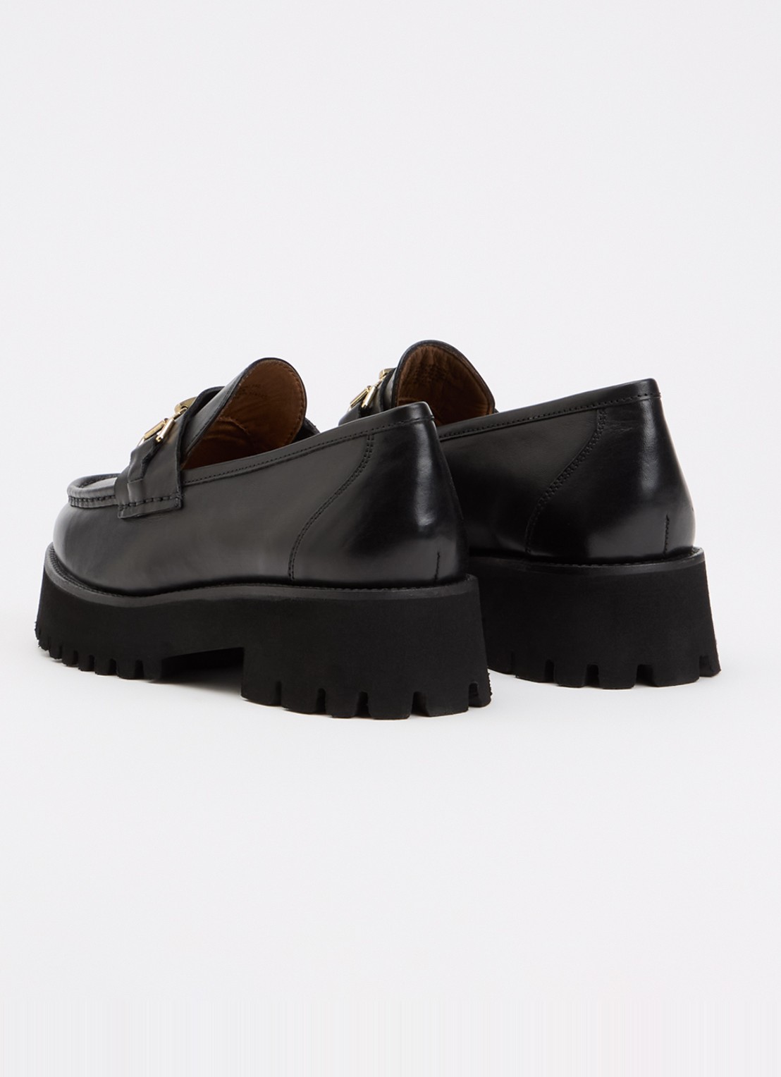 Dune London Wide Fit Groundbreaking loafer van leer - achterkant 4 zwart
