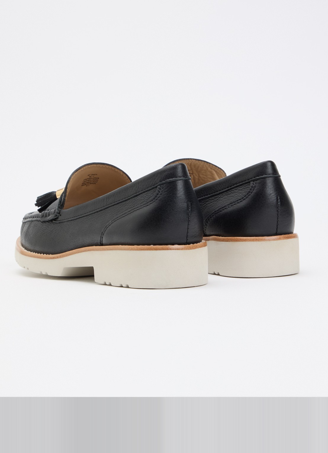 Dune London Wide Fit Gwen loafer van leer - achterkant 5 zwart