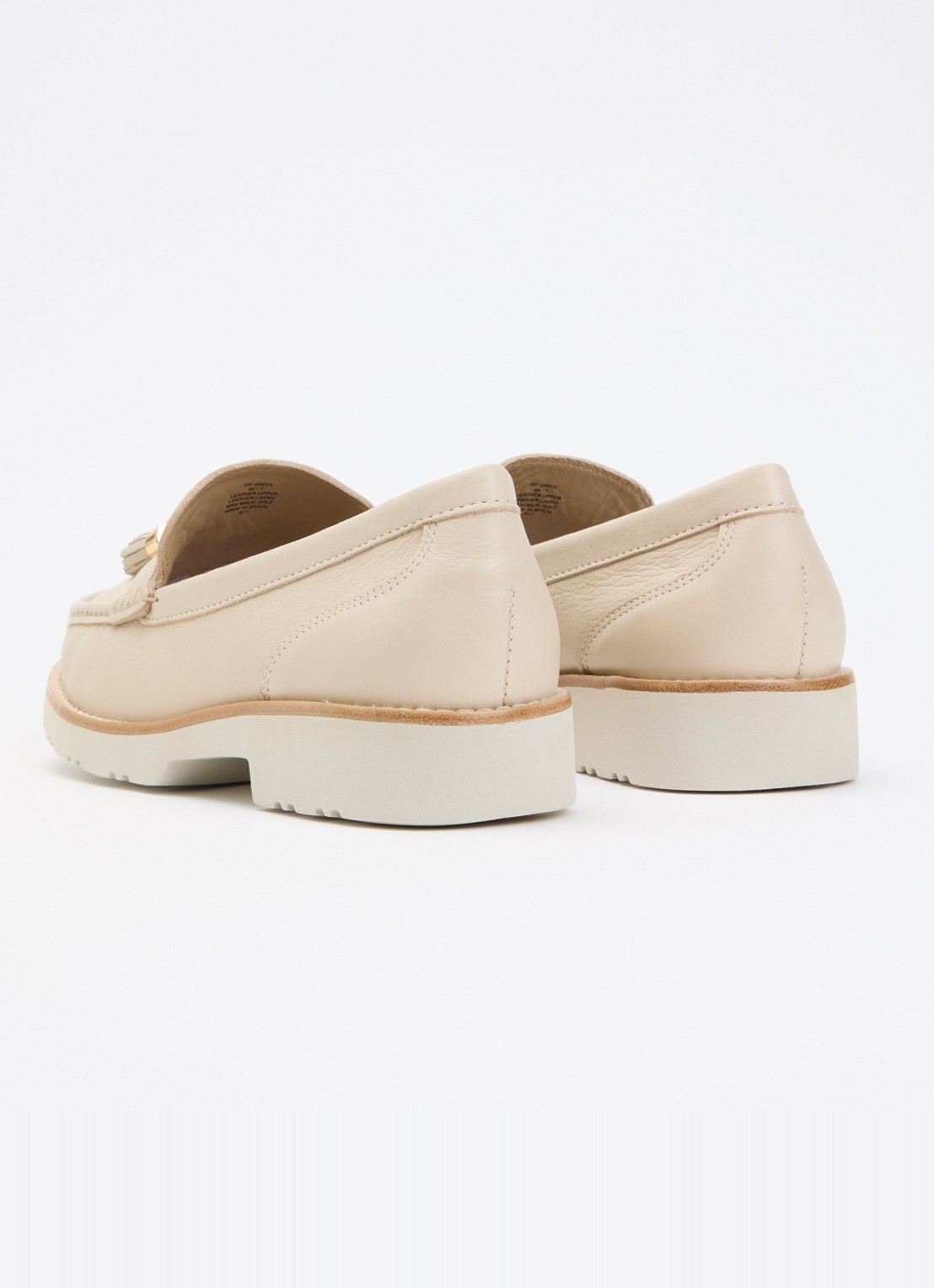 Dune London Wide Fit Gwen loafer van leer - achterkant 5 creme