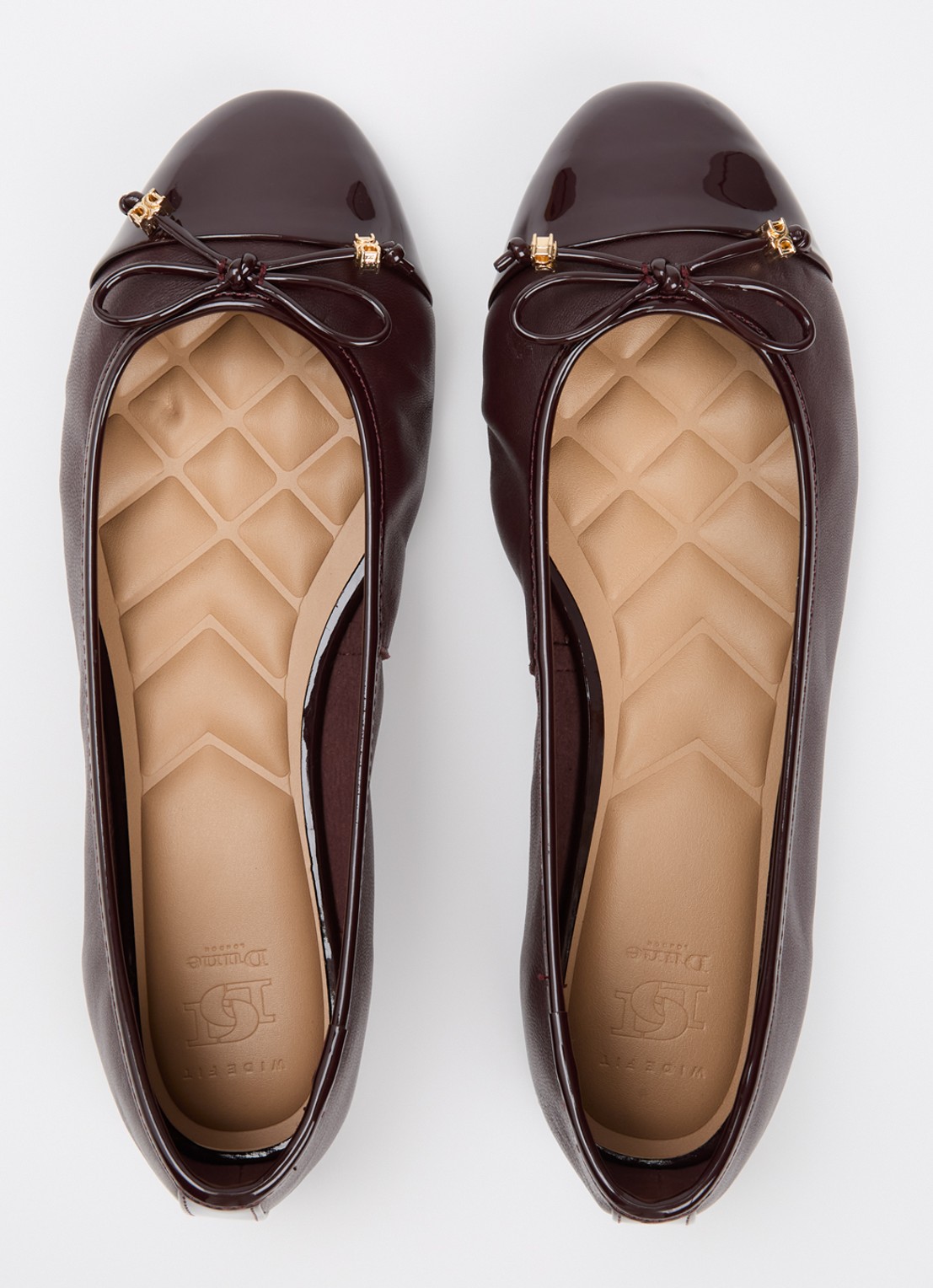 Dune London Wide Fit Hallo ballerina met strikdetail - detail 4 bordeauxrood