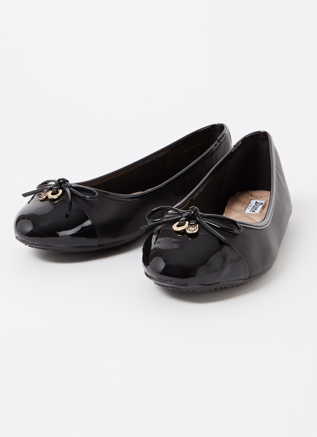 Dune London Wide Fit Hallo ballerina met strikdetail - detail 2 glans