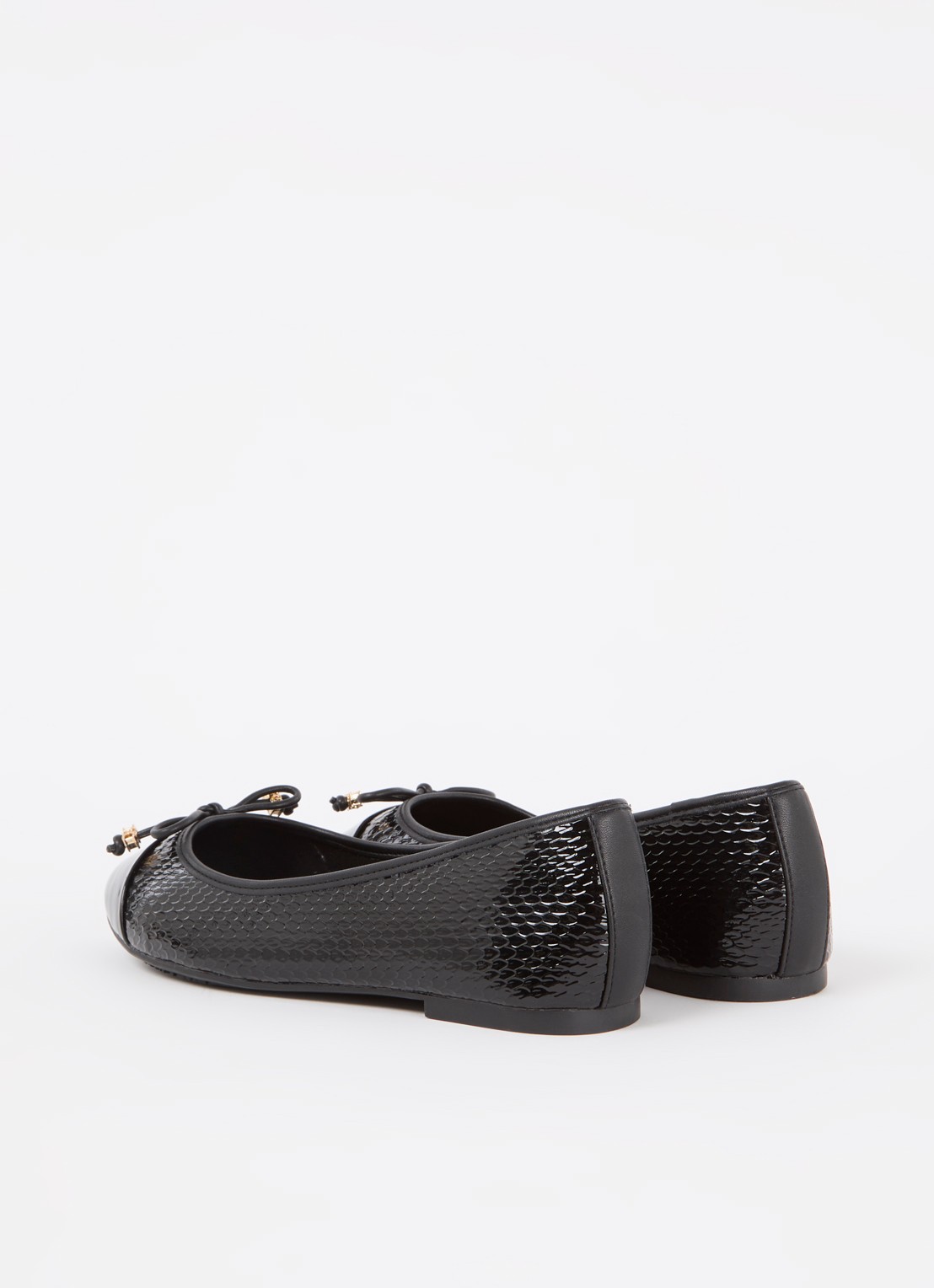 Dune London Wide Fit Hallo ballerina met strikdetail - achterkant 2 reptile