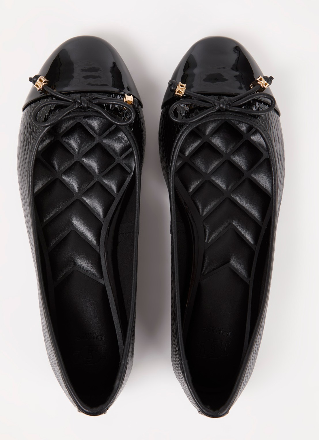 Dune London Wide Fit Hallo ballerina met strikdetail - detail 4 reptile