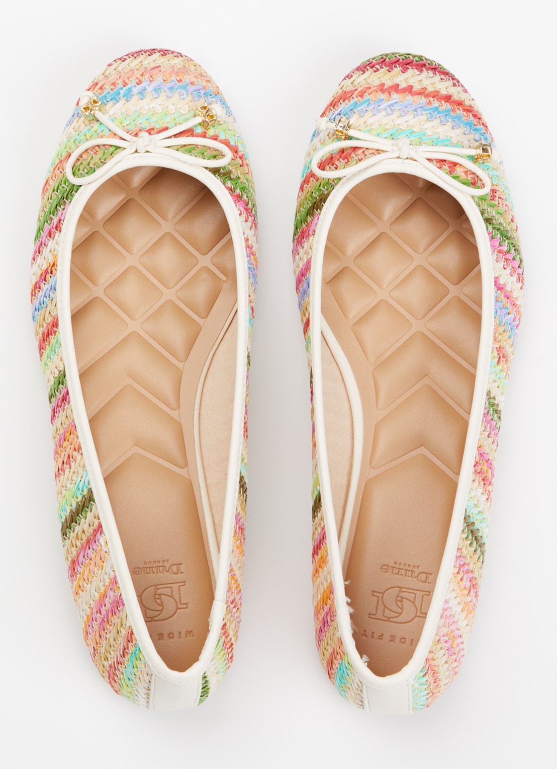 Dune London Wide Fit Hallo ballerina met strikdetail - detail 4 multicolor