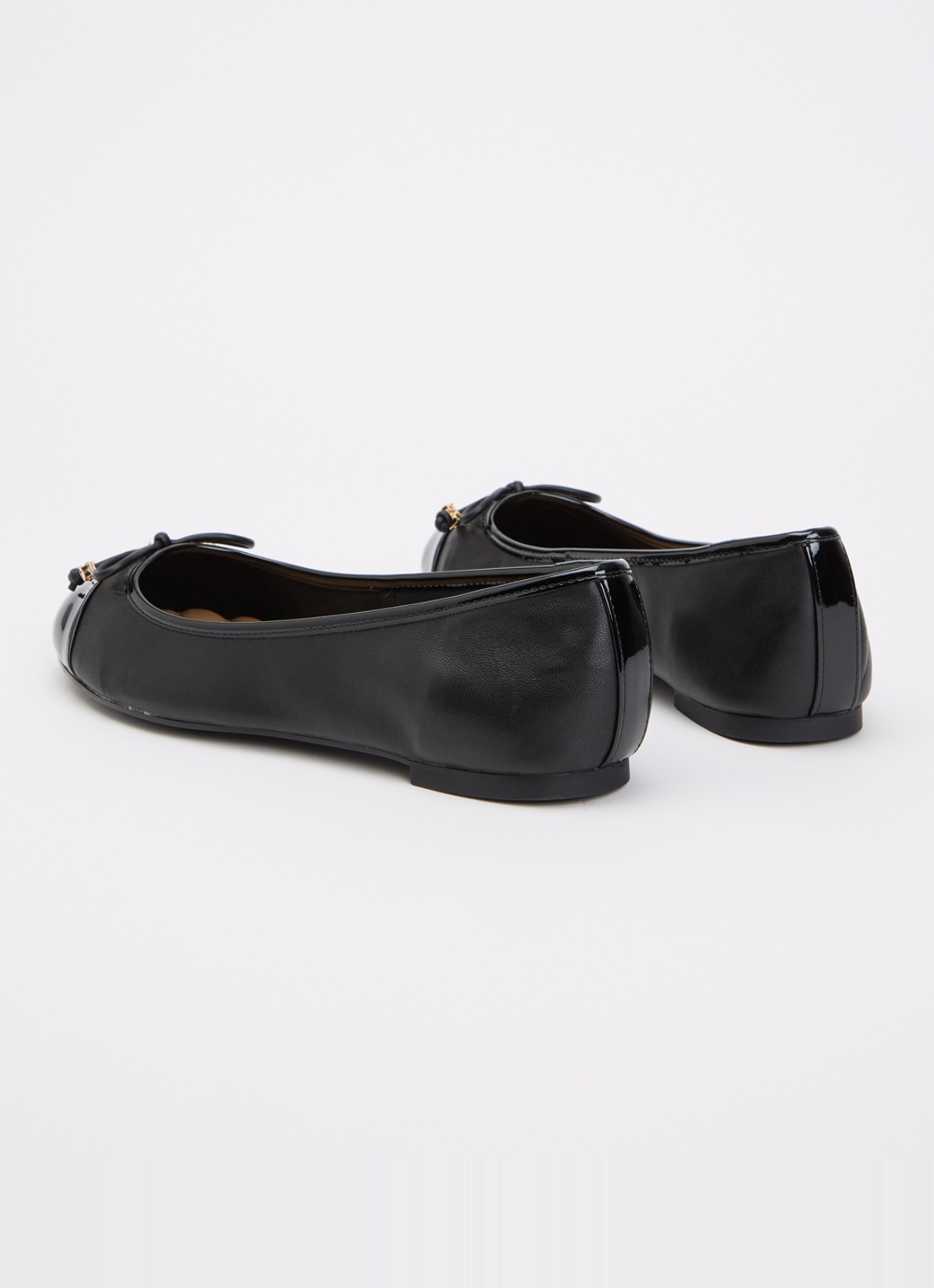 Dune London Wide Fit Hallo ballerina met strikdetail - achterkant diepzwart