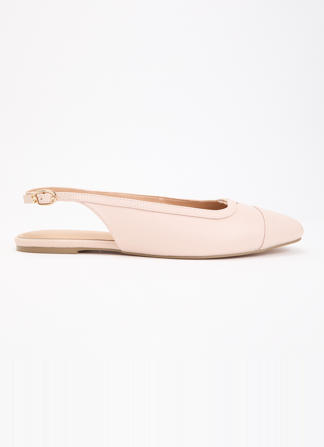 Dune London Wide Fit Hanna slingback van suède - voorkant lichtroze